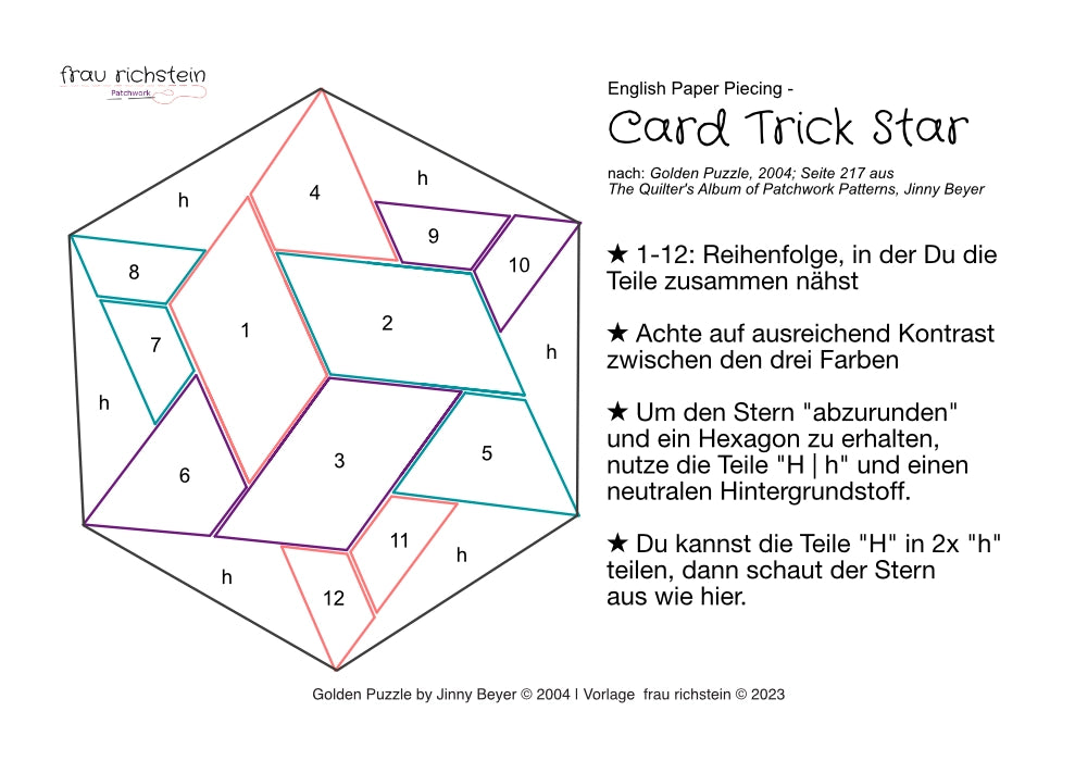 Card Trick Star - Block Vorlage