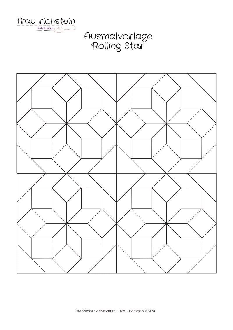Rolling Star — EPP Block Vorlage